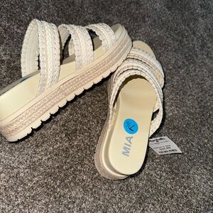 MIA Cream Sandals with Modern Design